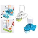 Maxbell Brush Rinser Paint Brush Clean Device with Drain Button for Classroom Artist White