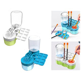 Maxbell Brush Rinser Paint Brush Clean Device with Drain Button for Classroom Artist White