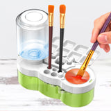 Maxbell Brush Rinser Paint Brush Clean Device with Drain Button for Classroom Artist White