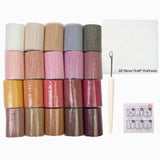 Maxbell 20 Pieces Latch Hook Kits Crocheting Rug Yarn Cushion Cover Needlecraft Yarn A