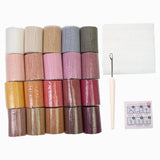 Maxbell 20 Pieces Latch Hook Kits Crocheting Rug Yarn Cushion Cover Needlecraft Yarn A