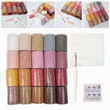 Maxbell 20 Pieces Latch Hook Kits Crocheting Rug Yarn Cushion Cover Needlecraft Yarn A