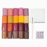 Maxbell 20 Pieces Latch Hook Kits Crocheting Rug Yarn Cushion Cover Needlecraft Yarn B