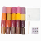 Maxbell 20 Pieces Latch Hook Kits Crocheting Rug Yarn Cushion Cover Needlecraft Yarn B