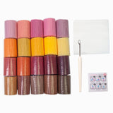 Maxbell 20 Pieces Latch Hook Kits Crocheting Rug Yarn Cushion Cover Needlecraft Yarn B