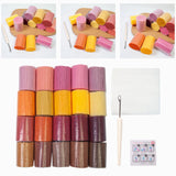 Maxbell 20 Pieces Latch Hook Kits Crocheting Rug Yarn Cushion Cover Needlecraft Yarn B