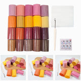 Maxbell 20 Pieces Latch Hook Kits Crocheting Rug Yarn Cushion Cover Needlecraft Yarn B