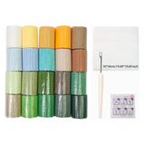Maxbell 20 Pieces Latch Hook Kits Crocheting Rug Yarn Cushion Cover Needlecraft Yarn C