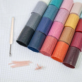 Maxbell 20 Pieces Latch Hook Kits Crocheting Rug Yarn Cushion Cover Needlecraft Yarn D