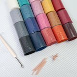 Maxbell 20 Pieces Latch Hook Kits Crocheting Rug Yarn Cushion Cover Needlecraft Yarn D