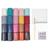 Maxbell 20 Pieces Latch Hook Kits Crocheting Rug Yarn Cushion Cover Needlecraft Yarn D