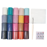 Maxbell 20 Pieces Latch Hook Kits Crocheting Rug Yarn Cushion Cover Needlecraft Yarn D