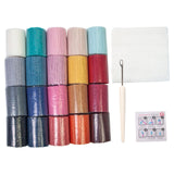 Maxbell 20 Pieces Latch Hook Kits Crocheting Rug Yarn Cushion Cover Needlecraft Yarn D