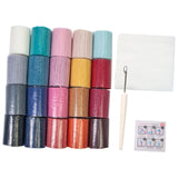 Maxbell 20 Pieces Latch Hook Kits Crocheting Rug Yarn Cushion Cover Needlecraft Yarn D