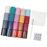 Maxbell 20 Pieces Latch Hook Kits Crocheting Rug Yarn Cushion Cover Needlecraft Yarn D