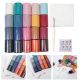 Maxbell 20 Pieces Latch Hook Kits Crocheting Rug Yarn Cushion Cover Needlecraft Yarn D