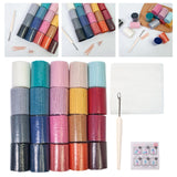 Maxbell 20 Pieces Latch Hook Kits Crocheting Rug Yarn Cushion Cover Needlecraft Yarn D