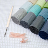 Maxbell 20 Pieces Latch Hook Kits Crocheting Rug Yarn Cushion Cover Needlecraft Yarn E