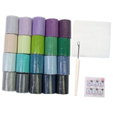 Maxbell 20 Pieces Latch Hook Kits Crocheting Rug Yarn Cushion Cover Needlecraft Yarn E