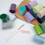 Maxbell 20 Pieces Latch Hook Kits Crocheting Rug Yarn Cushion Cover Needlecraft Yarn E