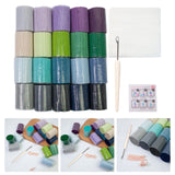 Maxbell 20 Pieces Latch Hook Kits Crocheting Rug Yarn Cushion Cover Needlecraft Yarn E