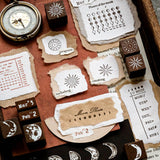 Maxbell 29 Pieces Wooden Rubber Stamps Multiple Size for Drawing Stationery Painting