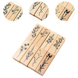 Maxbell 8Pcs Flower Decorative Wooden Rubber Stamps 2.5x0.8x1inch for Blessing Cards