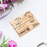 Maxbell 8Pcs Flower Decorative Wooden Rubber Stamps 2.5x0.8x1inch for Blessing Cards