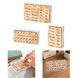 Maxbell 1 Box of Wooden Stamps Wood Rubber Stamps for Drawing Decoration Art Crafts Month