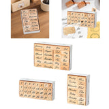 Maxbell 1 Box of Wooden Stamps Wood Rubber Stamps for Drawing Decoration Art Crafts Month