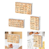 Maxbell 1 Box of Wooden Stamps Wood Rubber Stamps for Drawing Decoration Art Crafts Month