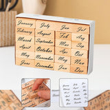 Maxbell 1 Box of Wooden Stamps Wood Rubber Stamps for Drawing Decoration Art Crafts Month