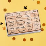 Maxbell 1 Box of Wooden Stamps Wood Rubber Stamps for Drawing Decoration Art Crafts Month