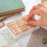 Maxbell 1 Box of Wooden Stamps Wood Rubber Stamps for Drawing Decoration Art Crafts Month