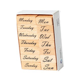 Maxbell 1 Box of Wooden Stamps Wood Rubber Stamps for Drawing Decoration Art Crafts Week