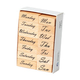 Maxbell 1 Box of Wooden Stamps Wood Rubber Stamps for Drawing Decoration Art Crafts Week