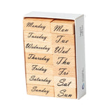 Maxbell 1 Box of Wooden Stamps Wood Rubber Stamps for Drawing Decoration Art Crafts Week