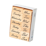 Maxbell 1 Box of Wooden Stamps Wood Rubber Stamps for Drawing Decoration Art Crafts Week