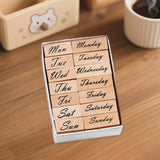 Maxbell 1 Box of Wooden Stamps Wood Rubber Stamps for Drawing Decoration Art Crafts Week