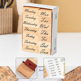 Maxbell 1 Box of Wooden Stamps Wood Rubber Stamps for Drawing Decoration Art Crafts Week
