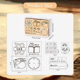 Maxbell 17x Wooden Stamps Decorative Rubber Stamps for Drawing Journals Scrapbooking