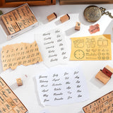 Maxbell 17x Wooden Stamps Decorative Rubber Stamps for Drawing Journals Scrapbooking