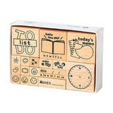 Maxbell 17x Wooden Stamps Decorative Rubber Stamps for Drawing Journals Scrapbooking