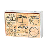 Maxbell 17x Wooden Stamps Decorative Rubber Stamps for Drawing Journals Scrapbooking