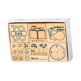 Maxbell 17x Wooden Stamps Decorative Rubber Stamps for Drawing Journals Scrapbooking