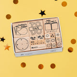 Maxbell 17x Wooden Stamps Decorative Rubber Stamps for Drawing Journals Scrapbooking