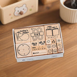 Maxbell 17x Wooden Stamps Decorative Rubber Stamps for Drawing Journals Scrapbooking