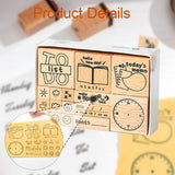 Maxbell 17x Wooden Stamps Decorative Rubber Stamps for Drawing Journals Scrapbooking