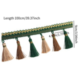 Maxbell Polyester Fringe Sewing Trim Polyester Tassel for Curtain Lampshade Quilting green