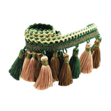 Maxbell Polyester Fringe Sewing Trim Polyester Tassel for Curtain Lampshade Quilting green